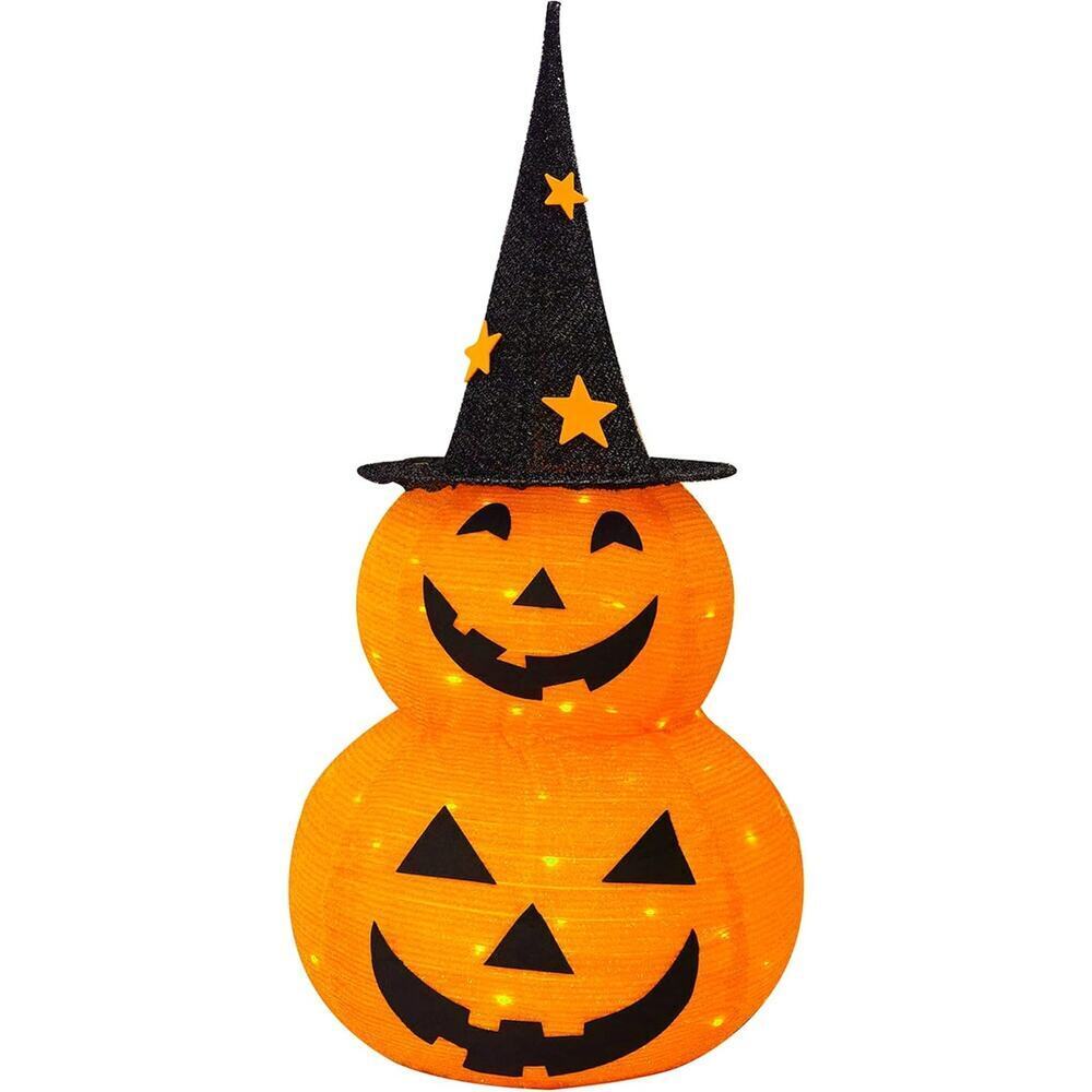 Halloween Pumpkin Decoration 3FT Pre Lit LED Light Up Jack o Lantern Yard Decor - Picture 1 of 7